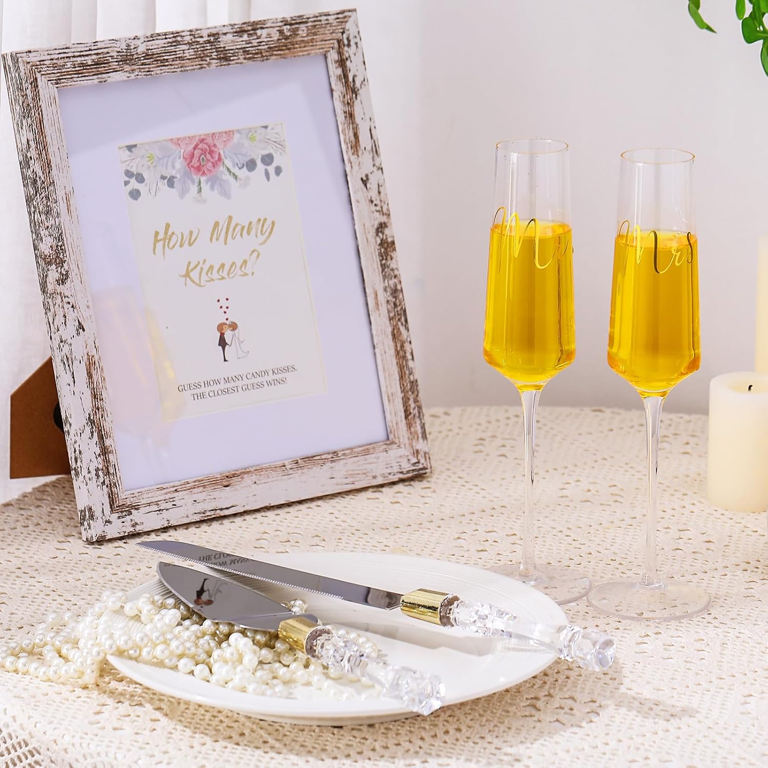 Wedding Toasting Flutes and Cake Server Set, 4 Pieces - view 2